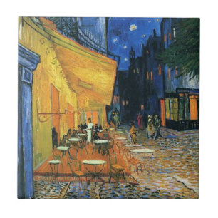 Van Gogh Berömd målar Cafe Terrace på natten Kakelplatta