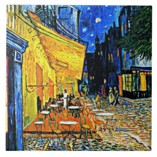 Van Gogh berömd-målning, Cafe Terrace Kakelplatta