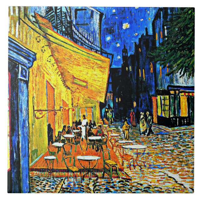 Van Gogh berömd-målning, Cafe Terrace Kakelplatta (Framsidan)