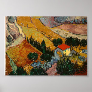 Van Gogh Berömd Painting House och Plowman Poster