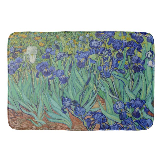 Van Gogh Berömda Blå Iriser Blommig Oljemålning Badrumsmatta (Framsidan)