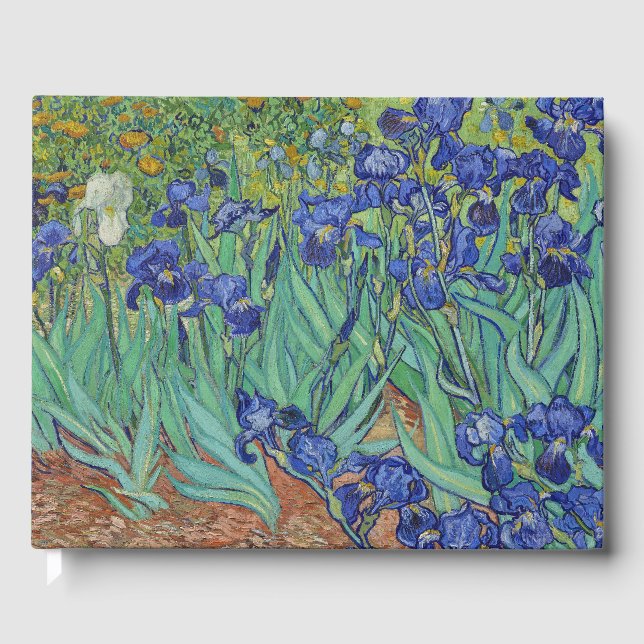 Van Gogh Berömda Blå Iriser Blommig Oljemålning Gästböcker (Framsida)