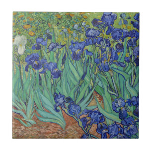 Van Gogh Berömda Blå Iriser Blommig Oljemålning Kakelplatta
