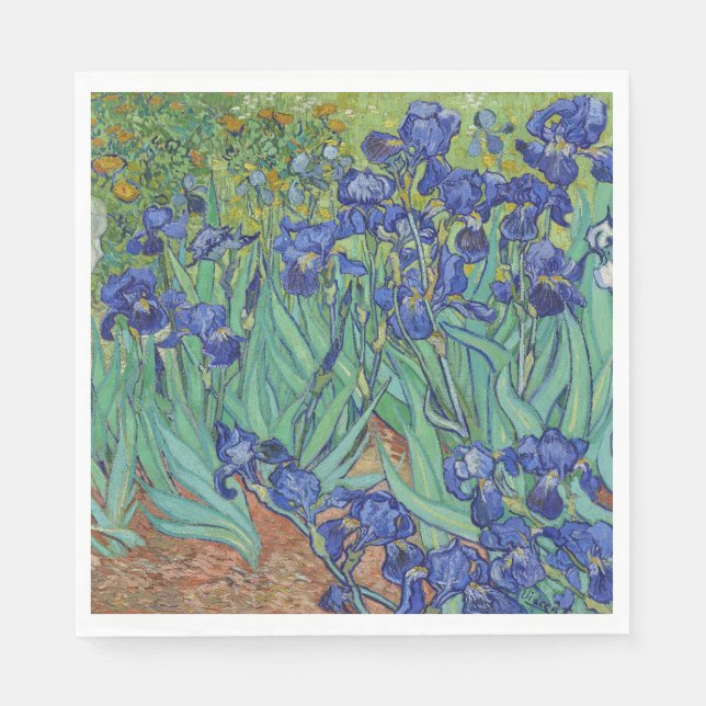 Van Gogh Berömda Blå Iriser Blommig Oljemålning Pappersservett (Framsidan)