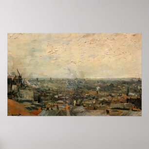 Van Gogh - beskåda av Paris från Montmartre Poster