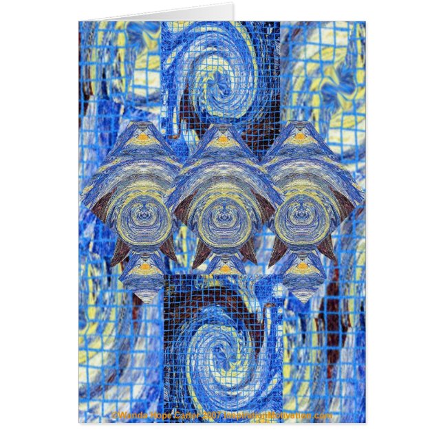 Van Gogh besökare på en Starry natt Hälsningskort (Framsidan)