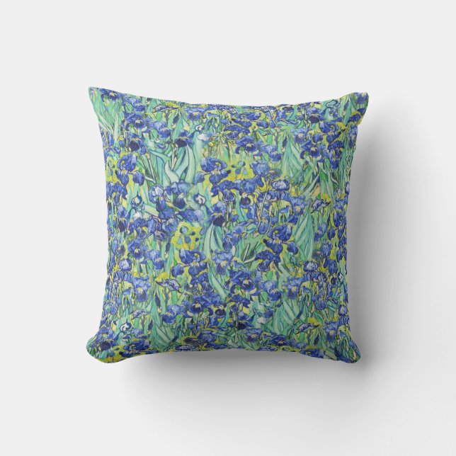 Van Gogh Blå Iris Blommönster Kudde (Framsida)