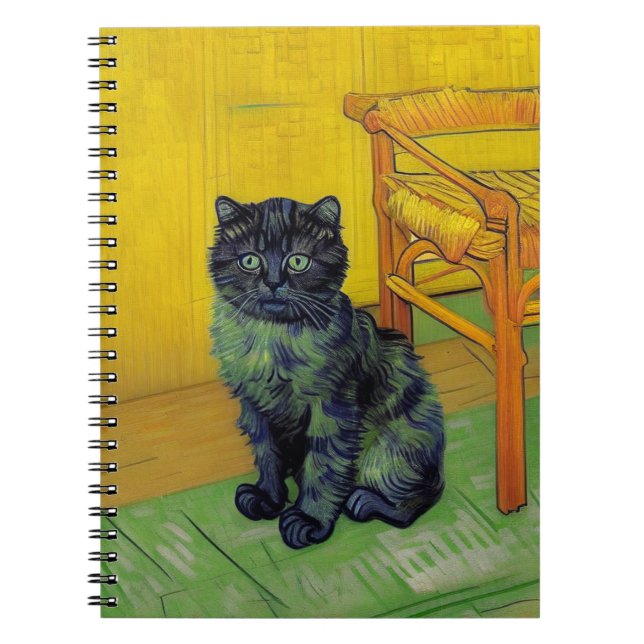 Van Gogh Black Cat Anteckningsbok (Framsidan)