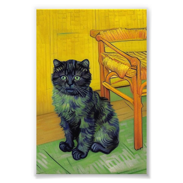 Van Gogh Black Cat Fototryck (Framsidan)