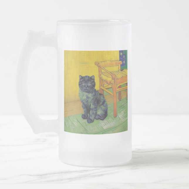 Van Gogh Black Cat Frostat Ölglas (Vänster)