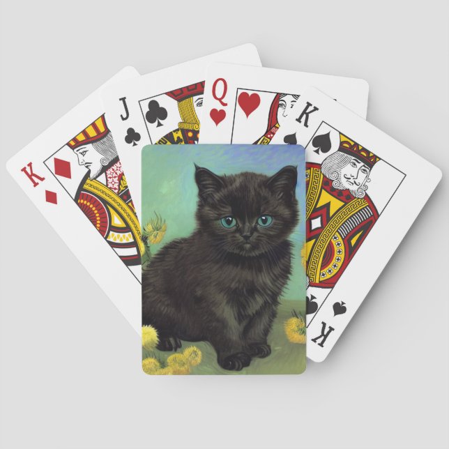 Van Gogh Black Cat Gula blommor Casinokort (Baksidan)