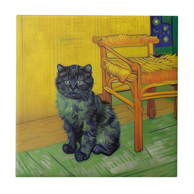 Van Gogh Black Cat Kakelplatta (Framsidan)