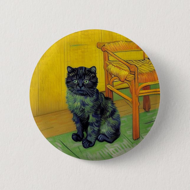 Van Gogh Black Cat Knapp (Framsida)