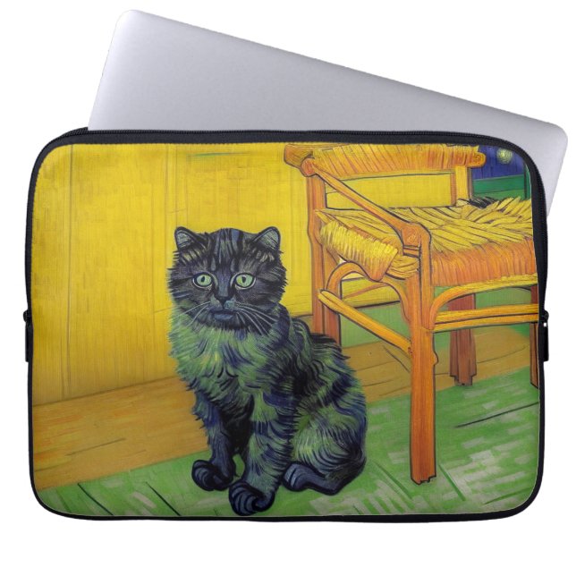 Van Gogh Black Cat Laptop Fodral (Framsidan)