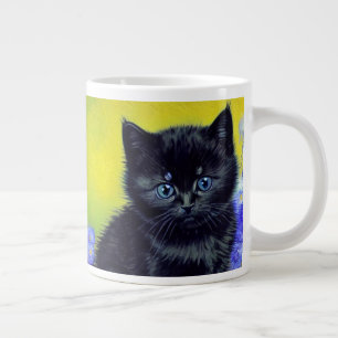 Van Gogh Black Cat Lila blommor Jumbo Mugg