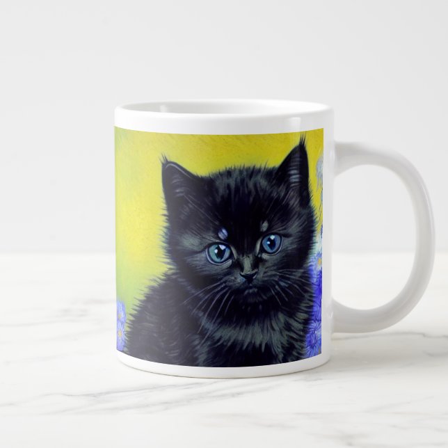 Van Gogh Black Cat Lila blommor Jumbo Mugg (Höger)