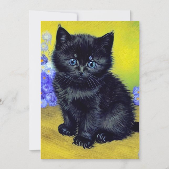 Van Gogh Black Cat Lila blommor Spara Datumet (Framsida)