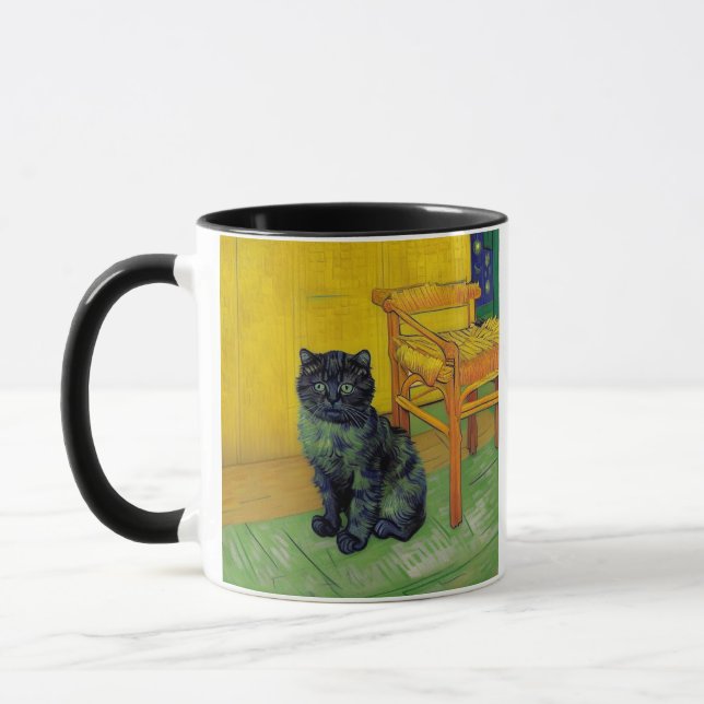 Van Gogh Black Cat Mugg (Vänster)
