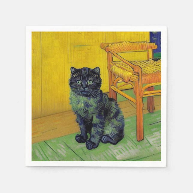 Van Gogh Black Cat Pappersservett (Framsidan)