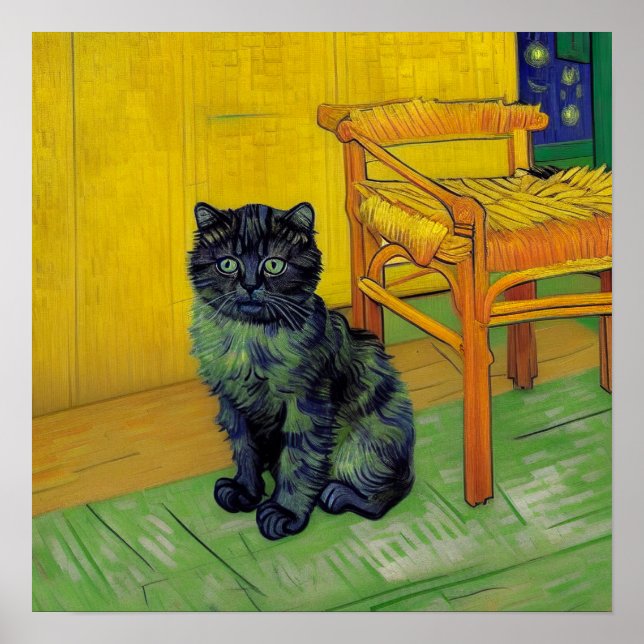 Van Gogh Black Cat Poster (Framsidan)