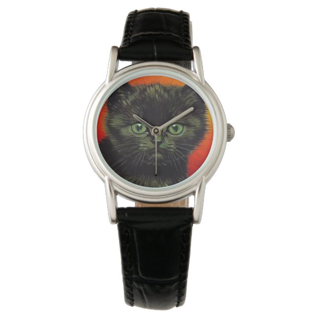 Van Gogh Black Kitten Armbandsur (Framsida)