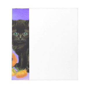 Van Gogh Black Kitten med solblommor Anteckningsblock