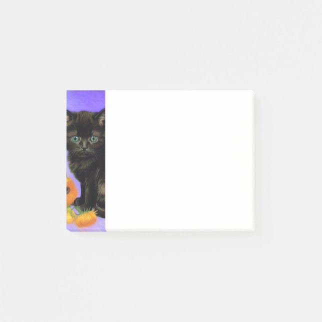 Van Gogh Black Kitten med solblommor Post-it Block (Framsida)
