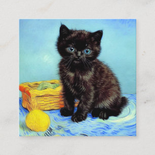 Van Gogh Black Kitten med Yarn Tilläggskort