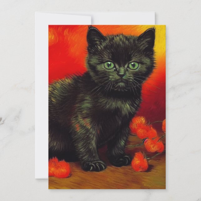 Van Gogh Black Kitten Meddelande (Framsida)