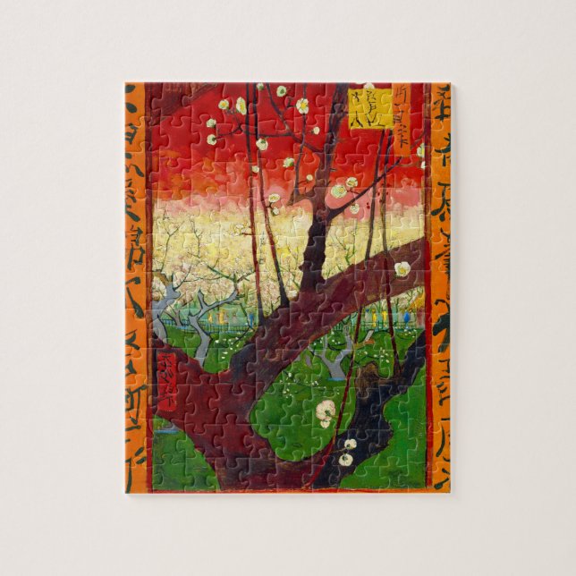 Van Gogh Blommande Plommonträd efter Hiroshige Pussel (Vertikal)