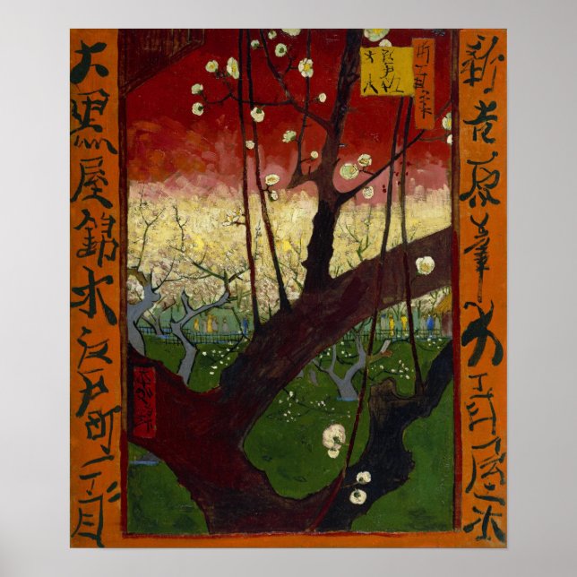 Van Gogh - Blommande plommonträdgård, efter Hirosh Poster (Framsidan)