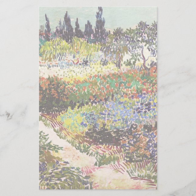 Van Gogh Blommar Garden at Arles Blommigt Fine Art Brevpapper (Framsida)
