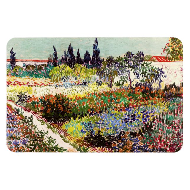 Van Gogh Blommar Garden at Arles Blommigt Fine Art Magnet (Horisontell)