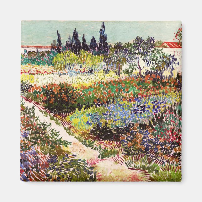 Van Gogh Blommar Garden at Arles Blommigt Fine Art Magnet (Framsidan)