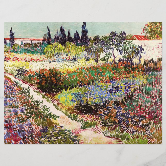 Van Gogh Blommar Garden at Arles Blommigt Fine Art Reklamblad (Framsidan)