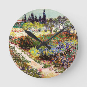 Van Gogh Blommar Garden at Arles Blommigt Fine Art Rund Klocka