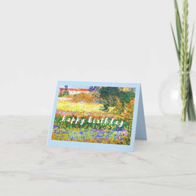 VAN GOGH "Blommar Garden with Väg" Birthday Kort (Framsida)