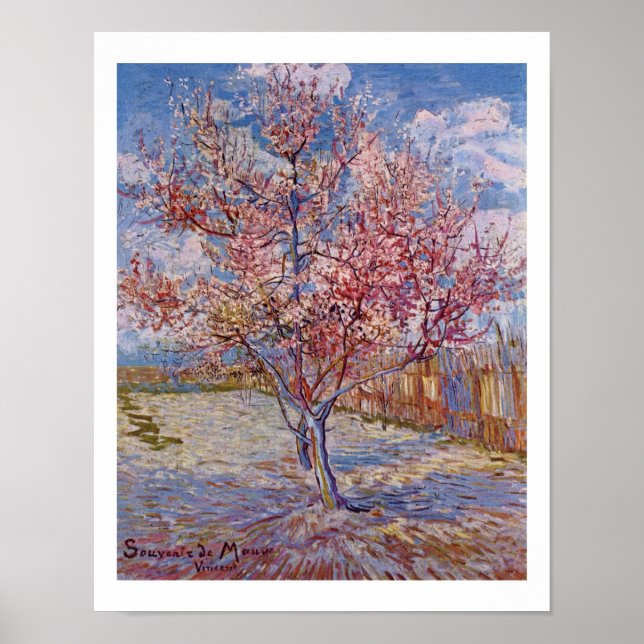 Van Gogh | Blommar Peach Träd | 1888 Poster (Framsidan)