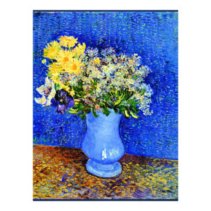 Van Gogh - Blommor i Blå Vas Fototryck