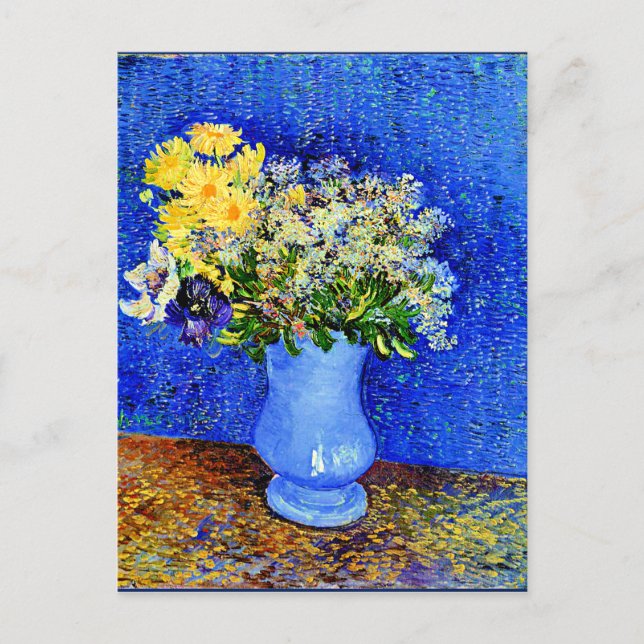 Van Gogh - Blommor i Blå Vas Vykort (Framsida)