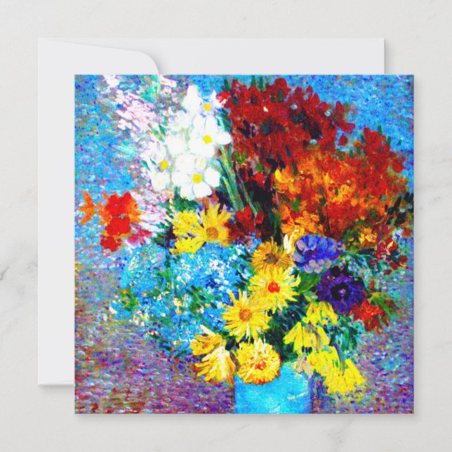 Van Gogh Blommor i en blå vas Inbjudningar (Framsida)