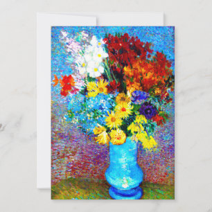 Van Gogh Blommor i en blå vas Inbjudningar