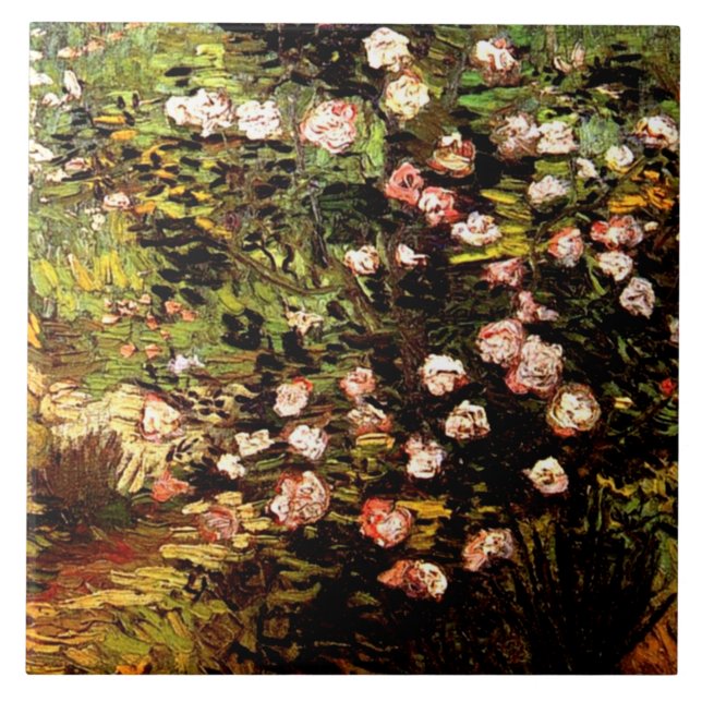 Van Gogh - Blooming Ro Bush Kakelplatta (Framsidan)