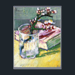 Van Gogh - Blossoming Almond Gren med Bok Vykort<br><div class="desc">Vincent van Gogh berömd-målning,  Blossoming Almond Gren i ett glas med Bok</div>