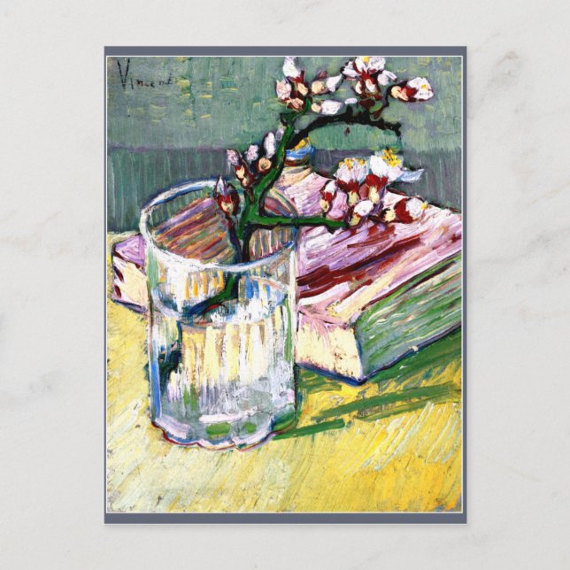 Van Gogh - Blossoming Almond Gren med Bok Vykort (Framsida)