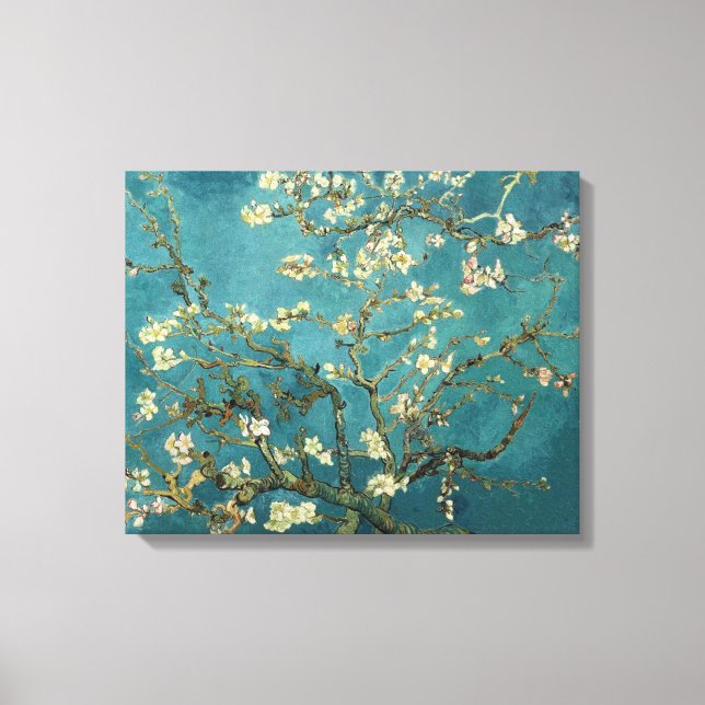 Van Gogh - Blossoming Almond Träd Canvastryck (Framsida)