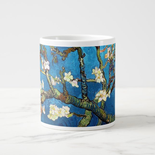 Van Gogh Blossoming Almond Träd Fine Art Jumbo Mugg (Framsidan)