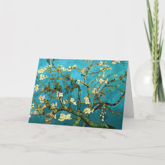 Van Gogh Blossoming Almond Träd Fine Art Kort (Framsida)