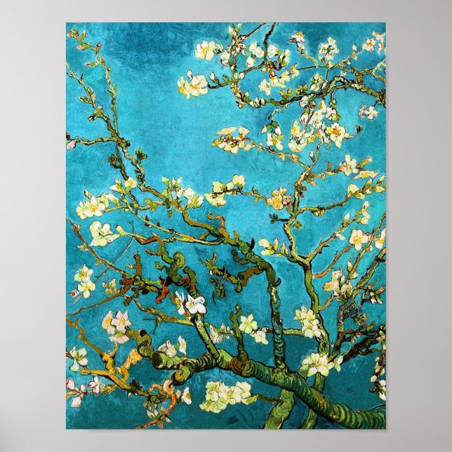 Van Gogh Blossoming Almond Träd Fine Art Poster (Framsidan)