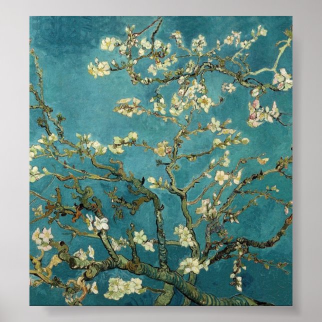 Van Gogh - Blossoming Almond Träd Poster (Framsidan)